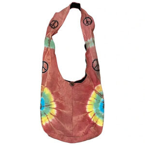 Tie-Dye Peace Sign Hippie Crossbody Bag